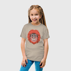 Футболка хлопковая детская Orange monkey, цвет: миндальный — фото 2