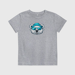 Футболка хлопковая детская Сказочный полярный мишка, цвет: меланж