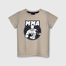 Футболка хлопковая детская Warrior MMA, цвет: миндальный