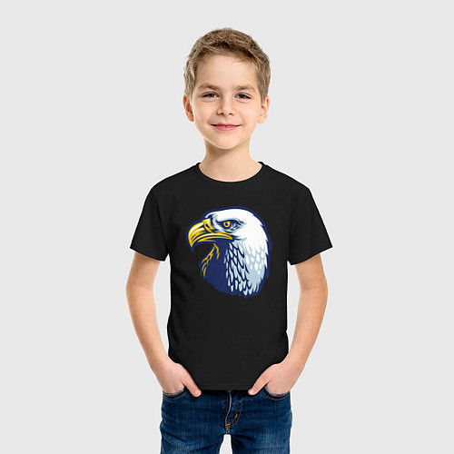 Детская футболка Орлиная голова / Черный – фото 3