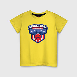 Футболка хлопковая детская Баскетбольный чемпионат, цвет: желтый