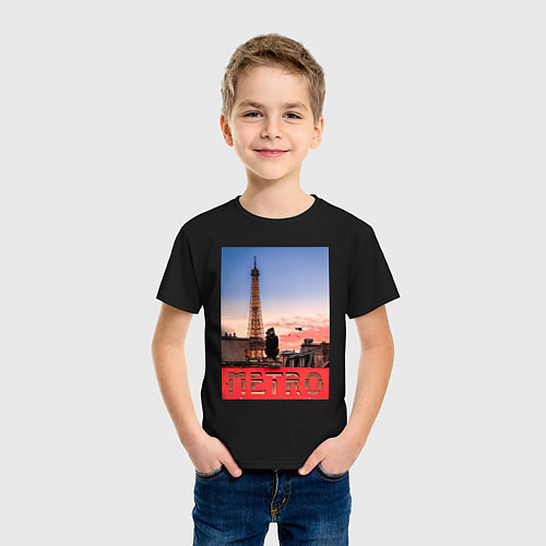 Детская футболка Moмo - Париж / Черный – фото 3