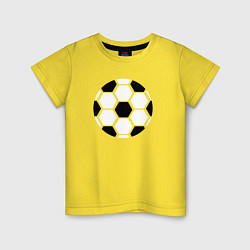 Футболка хлопковая детская Простой футбольный мяч, цвет: желтый