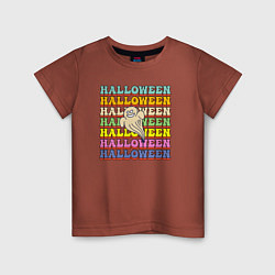 Футболка хлопковая детская Ghost halloween, цвет: кирпичный