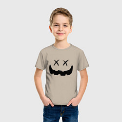 Футболка хлопковая детская Призрак с крестами привидение, цвет: миндальный — фото 2
