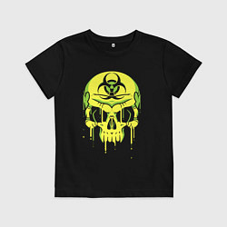 Футболка хлопковая детская Biohazard skull, цвет: черный