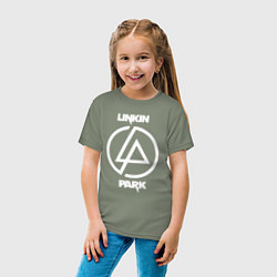 Футболка хлопковая детская Linkin Park logo, цвет: авокадо — фото 2