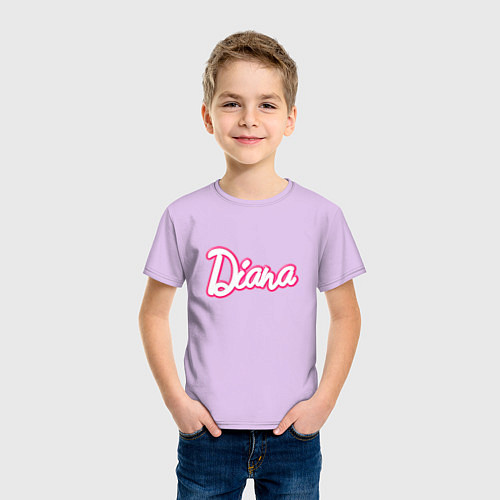 Детская футболка Диана в стиле барби - объемный шрифт / Лаванда – фото 3
