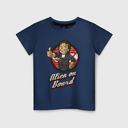 Футболка хлопковая детская Fallout - vault girl, цвет: тёмно-синий