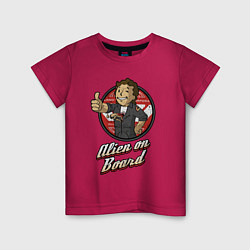 Футболка хлопковая детская Fallout - vault girl, цвет: маджента