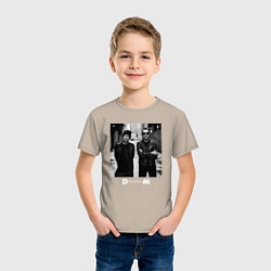 Футболка хлопковая детская Depeche Mode - Dave Gahan and Martin Gore bw, цвет: миндальный — фото 2
