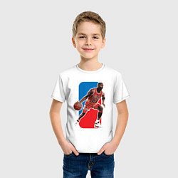 Футболка хлопковая детская Jordan play, цвет: белый — фото 2