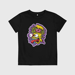 Футболка хлопковая детская Insane bart simpson, цвет: черный