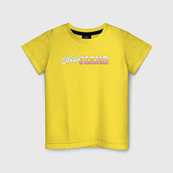 Футболка хлопковая детская Newjeans logo, цвет: желтый