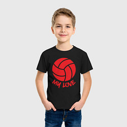 Футболка хлопковая детская Volleyball my love, цвет: черный — фото 2