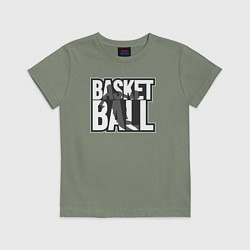 Футболка хлопковая детская Basketball play, цвет: авокадо