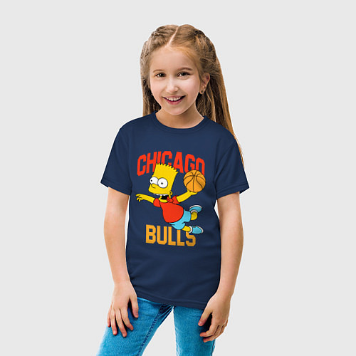 Детская футболка Чикаго Буллз Барт Симпсон / Тёмно-синий – фото 4