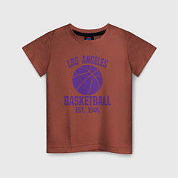 Футболка хлопковая детская Basketball Los Angeles, цвет: кирпичный