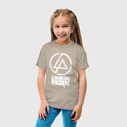 Футболка хлопковая детская Linkin Park - white, цвет: миндальный — фото 2