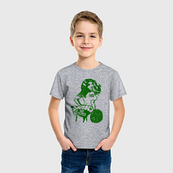 Футболка хлопковая детская Go Celtics, цвет: меланж — фото 2