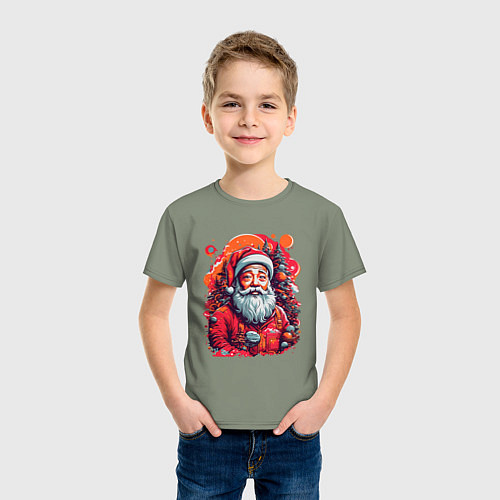 Детская футболка Санта Клаус / Авокадо – фото 3