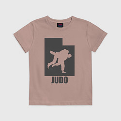 Футболка хлопковая детская Дзюдоисты, цвет: пыльно-розовый