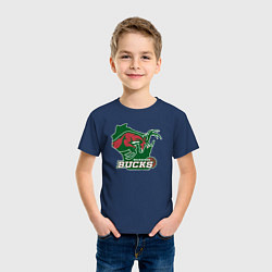 Футболка хлопковая детская Milwaukee bucks, цвет: тёмно-синий — фото 2