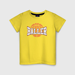 Футболка хлопковая детская Baller style, цвет: желтый