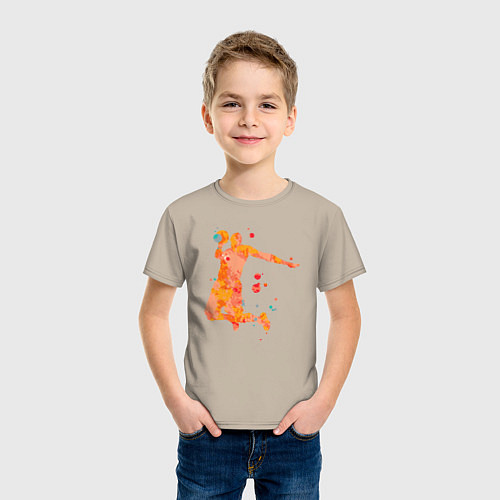 Детская футболка Orange basketball / Миндальный – фото 3