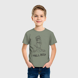 Футболка хлопковая детская Bart hellboy Lill Peep, цвет: авокадо — фото 2