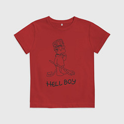 Футболка хлопковая детская Bart hellboy Lill Peep, цвет: красный
