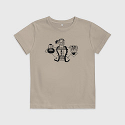 Футболка хлопковая детская Доктор Ливси весёлый, цвет: миндальный