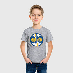 Футболка хлопковая детская Warriors hoop kid, цвет: меланж — фото 2