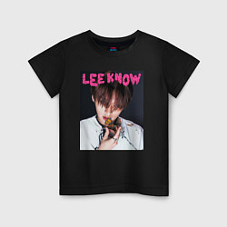 Футболка хлопковая детская Lee Know Rock Star Stray Kids, цвет: черный