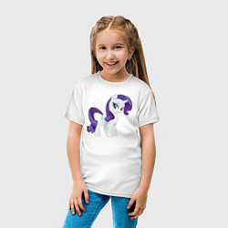 Футболка хлопковая детская Рарити из My Little Pony в кино, цвет: белый — фото 2