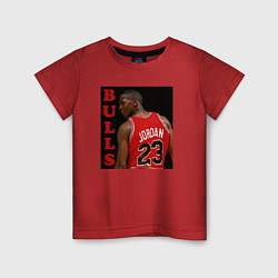 Футболка хлопковая детская Bulls Jordan, цвет: красный