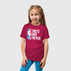 Футболка хлопковая детская NBA вот почему мы играем, цвет: маджента — фото 2