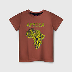 Футболка хлопковая детская Zebra Africa, цвет: кирпичный