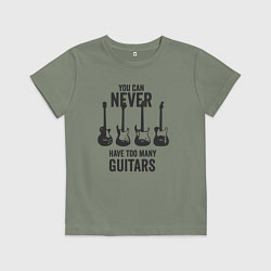 Футболка хлопковая детская Гитар не может быть очень много, цвет: авокадо