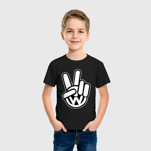 Детская футболка Volkswagen peace / Черный – фото 3