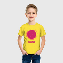 Футболка хлопковая детская Pink virus, цвет: желтый — фото 2