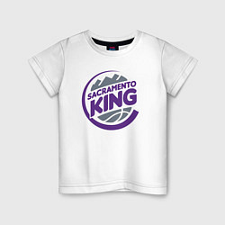 Футболка хлопковая детская Sacramento king, цвет: белый