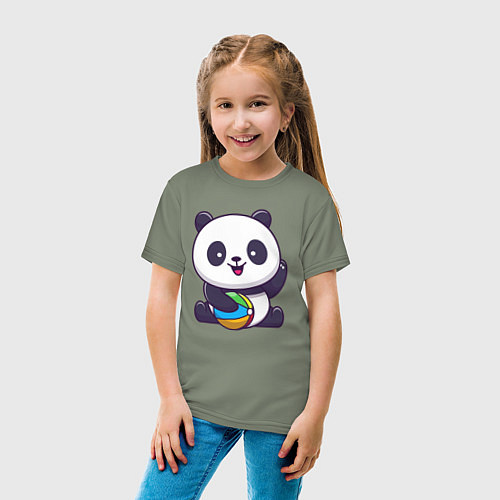 Детская футболка Панда с мячиком / Авокадо – фото 4