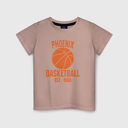 Футболка хлопковая детская Phoenix basketball 1968, цвет: пыльно-розовый