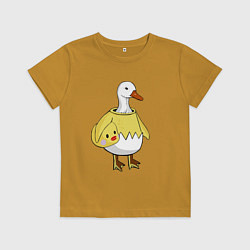 Детская футболка Гусь в маске цыплёнка