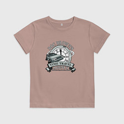 Футболка хлопковая детская Time travel, цвет: пыльно-розовый