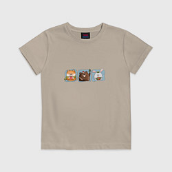 Футболка хлопковая детская Лучшие в мире друзья, цвет: миндальный