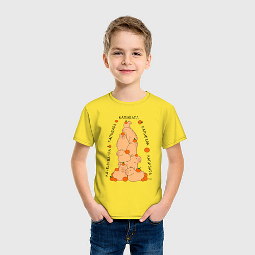 Детская футболка Гора капибара / Желтый – фото 3