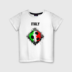 Футболка хлопковая детская Команда Италии, цвет: белый