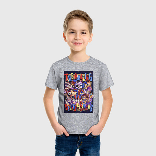 Детская футболка Удивительный цифровой цирк в сборе / Меланж – фото 3
